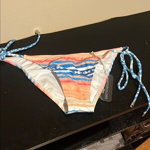 Kenny Flowers Vibrant Orange and Blue String Bikini